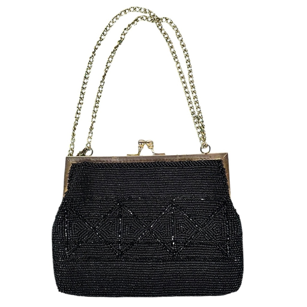 VINTAGE 1950’s Elegant Hand Beaded Evening Clutch Handbag